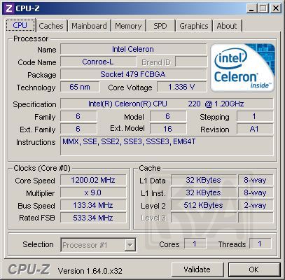 screen z CPU-Z celerona 220